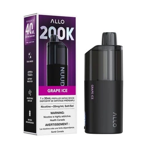 Allo Nuud 200K Disposable Vape – Grape Ice Flavour | Airport Vape, Barrie & Mississauga, Ontario, Canada
