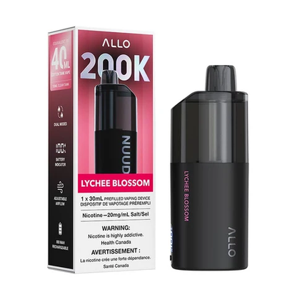 Allo Nuud 200K Disposable Vape – Lychee Blossom Flavour | Airport Vape, Barrie & Mississauga, Ontario, Canada