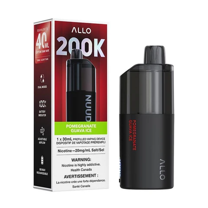 Allo Nuud 200K Disposable Vape – Pomegranate Guava Ice Flavour | Airport Vape, Barrie & Mississauga, Ontario, Canada