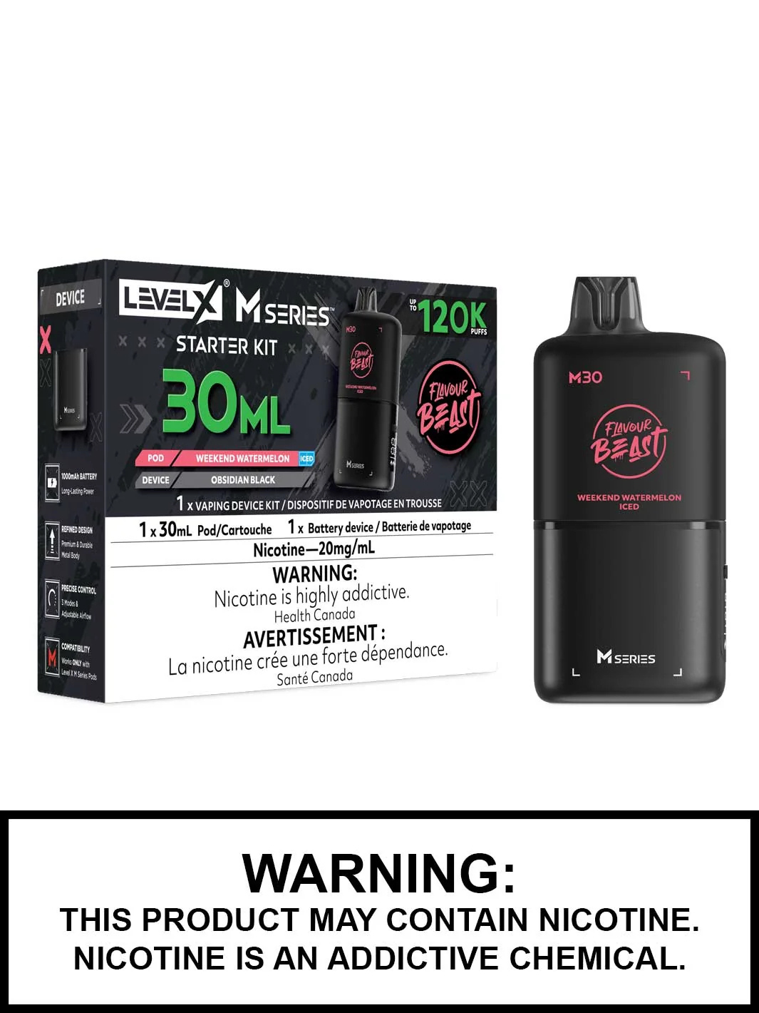 Level X Flavour Beast M30 Starter Kit Series ( Battery + 30ml Pod )